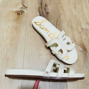 Sam Edelman Cream H-Pattern Sandals